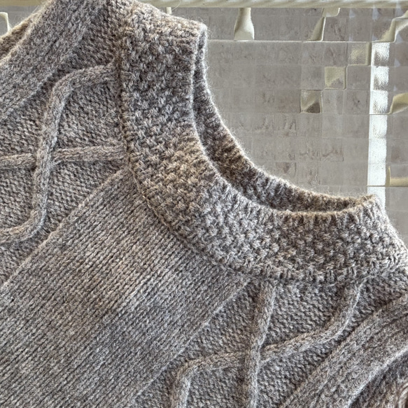 背中がかわいい♪アラン模様の後ろ開きベスト（25s−169） 11枚目の画像