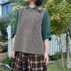 背中がかわいい♪アラン模様の後ろ開きベスト（25s−169） 6枚目の画像