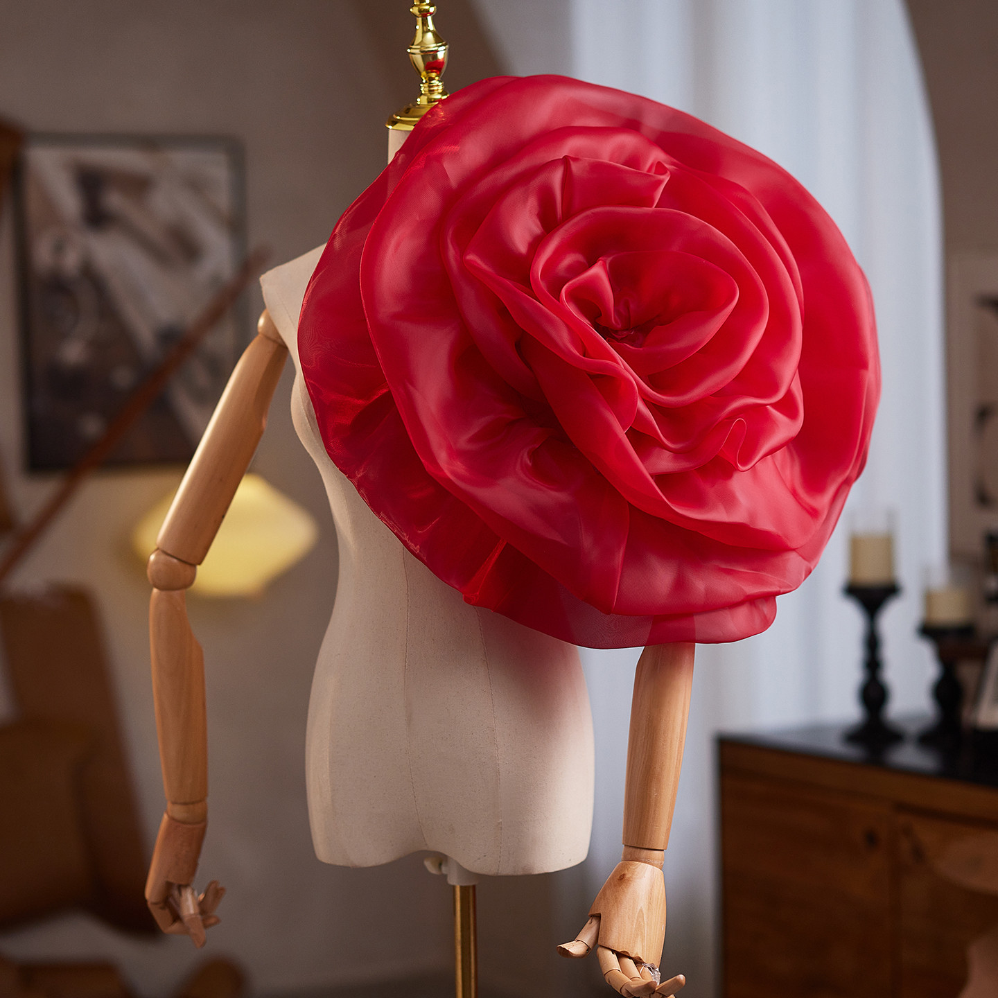 ドレスアクセサリー コサージュ 肩飾り 赤 立体花 DIY アクセサリー ウェディングドレス DTY515
