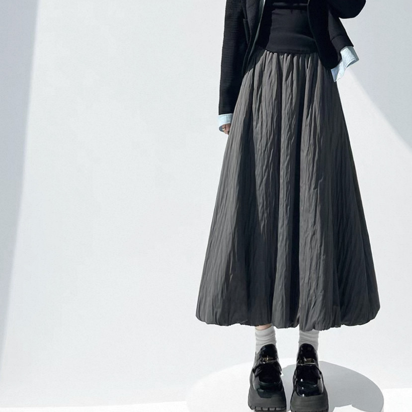 4色、大人カジュアルスカート、 ロングスカート、秋冬スカート、個性的スカート、裏地あり、厚手、防寒対策、受注制作