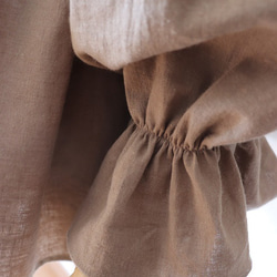 ハーフリネンのキャンディースリーブtops（モカベージュ） 14枚目の画像