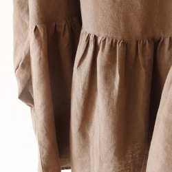 ハーフリネンのキャンディースリーブtops（モカベージュ） 5枚目の画像