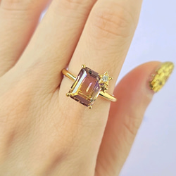 「天国の夕焼け」アメトリンと一番星のダイヤのリング【数量限定】 12枚目の画像