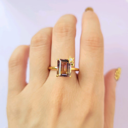 「天国の夕焼け」アメトリンと一番星のダイヤのリング【数量限定】 3枚目の画像