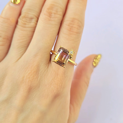 「天国の夕焼け」アメトリンと一番星のダイヤのリング【数量限定】 11枚目の画像