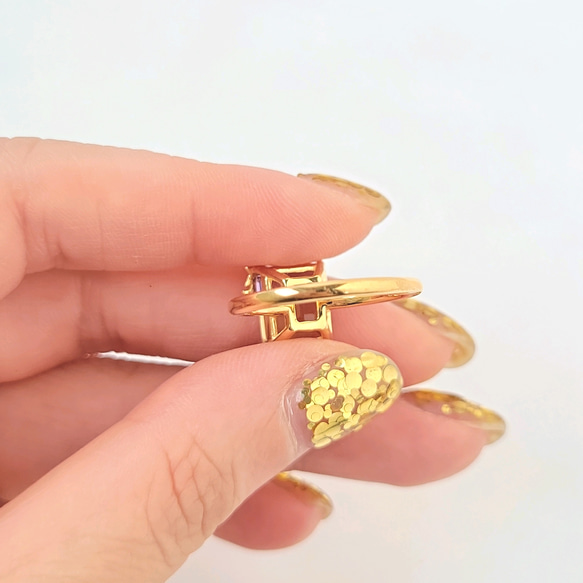 「天国の夕焼け」アメトリンと一番星のダイヤのリング【数量限定】 8枚目の画像