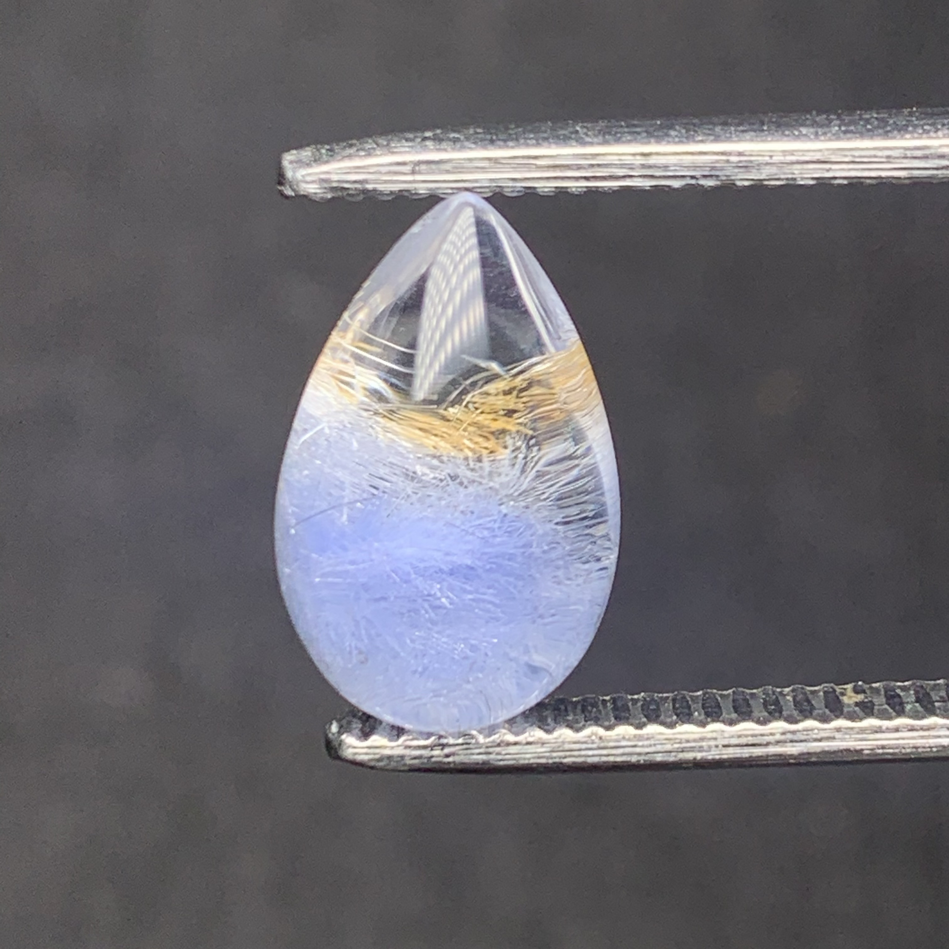 1.7グラム　デュモルチエライトインクォーツ ルース／天然水晶の中の青い世界／一点もの 希少天然石