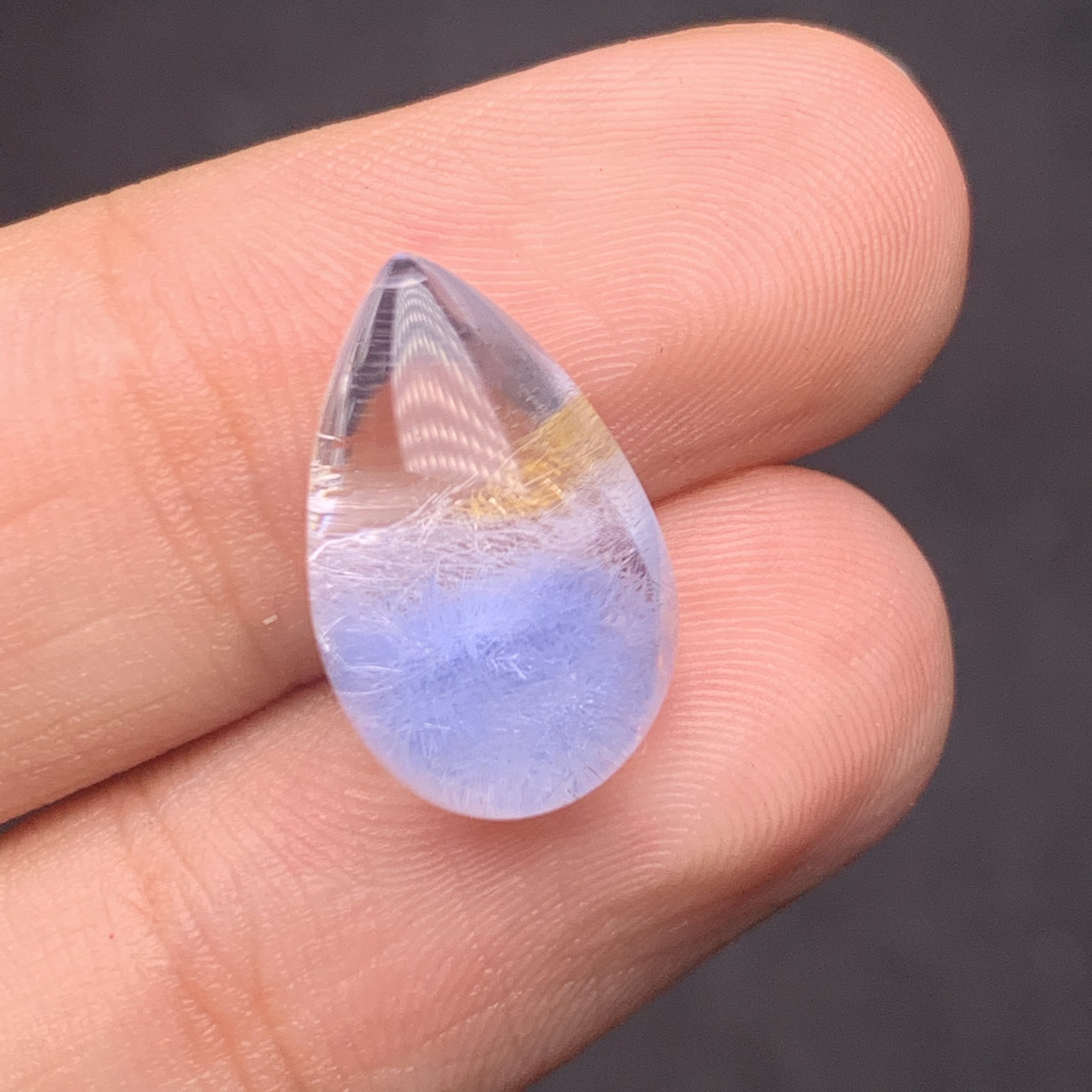 1.7グラム　デュモルチエライトインクォーツ ルース／天然水晶の中の青い世界／一点もの 希少天然石