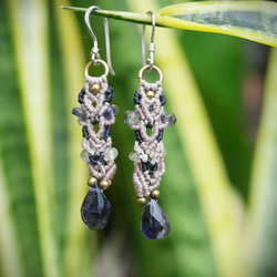 オパール・ペリドットのマクラメネックレス マクラメ編みネックレス ペリドット＆ムーンストーン（インド産