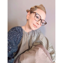 RATA❤️長さ選べる❣️大人のパッチワークワンピース❤️ゆったり身幅❤️フラワー×スモーキーストライプ×コーデュロイ 16枚目の画像