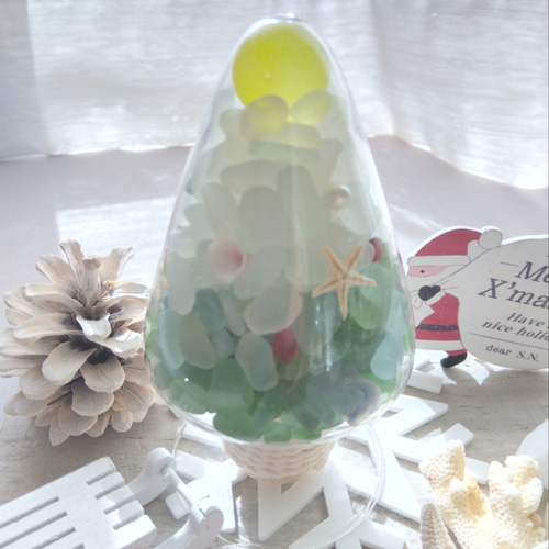 海を感じる硝子のツリー シーグラスツリー クリスマス ツリー 海を