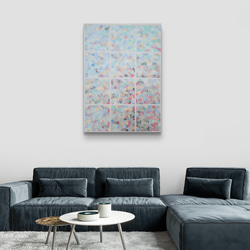 泉と森のモザイク画 / 抽象画 59×42㎝ A2 額セット インテリア