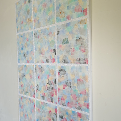 純情可憐 / 抽象画 90×65㎝ 大型パネル キャンバス 原画1点のみ モダン