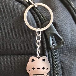 安藤正楽 水野広徳 反戦平和 切り文字ネームタグ 漢字形状透かし彫り銀色ステンレス製キーホルダー 動物シリーズ 猫 セミ 19枚目の画像