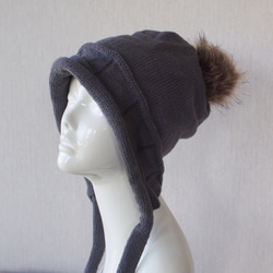 フランス製 ニットキャップ ブラック ショート丈 ロロピアーナ社糸使用