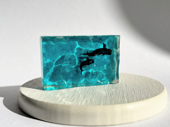 ジンベイザメの（コバルトブルー濃い）オブジェ / レジン / インテリア / 置物 / 夏 / 海 1枚目の画像