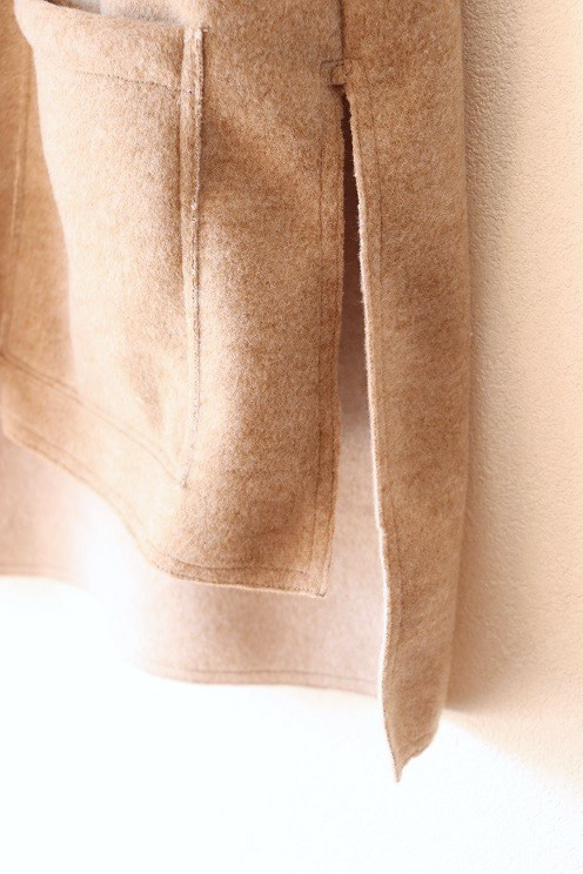 深Vポケット付きベスト（杢ベージュ） 7枚目の画像