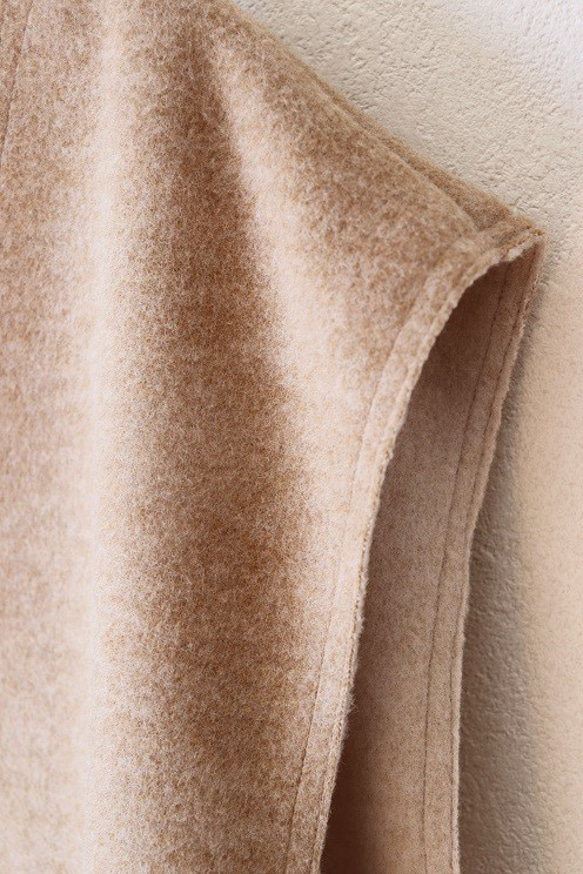 深Vポケット付きベスト（杢ベージュ） 8枚目の画像