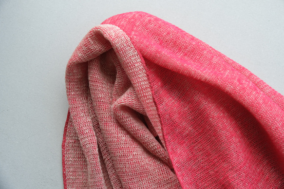 リネンニット　リバーシブルストール　オペラルージュ×サーブル 5枚目の画像