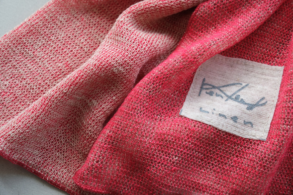 リネンニット　リバーシブルストール　オペラルージュ×サーブル 2枚目の画像