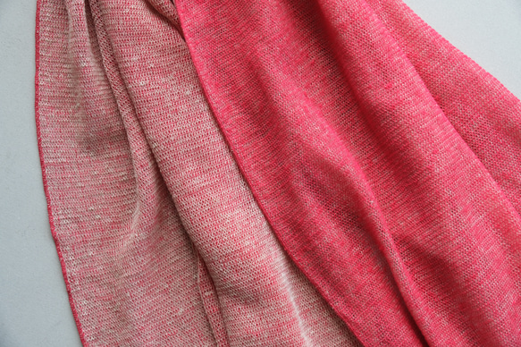 リネンニット　リバーシブルストール　オペラルージュ×サーブル 4枚目の画像