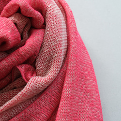 リネンニット　リバーシブルストール　オペラルージュ×サーブル 3枚目の画像