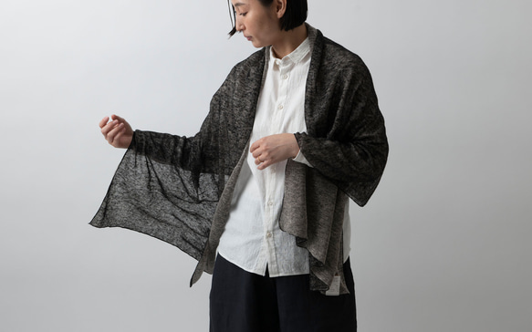 リネンニット　リバーシブルストール　オペラルージュ×サーブル 7枚目の画像