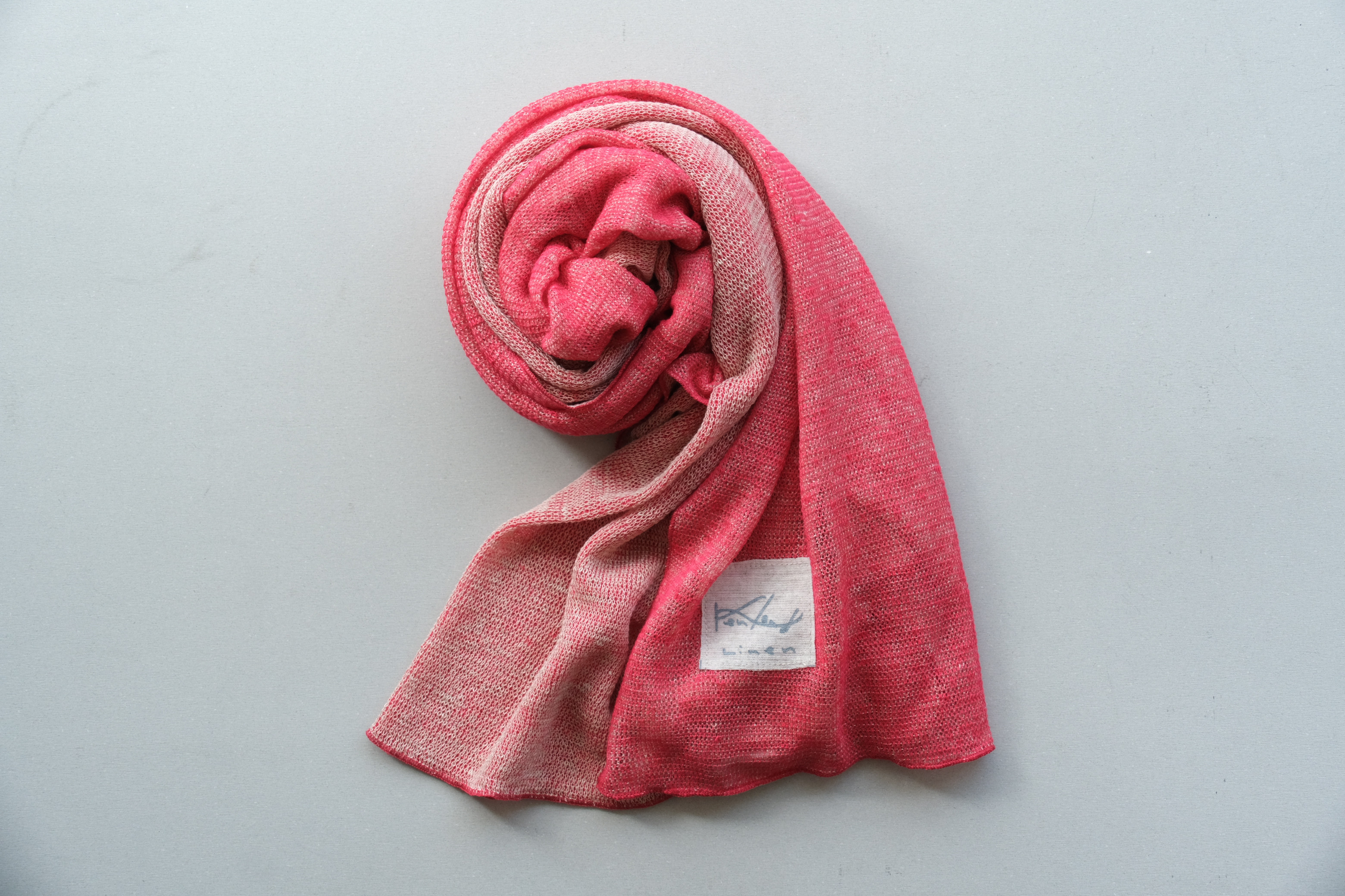 リネンニット　リバーシブルストール　オペラルージュ×サーブル