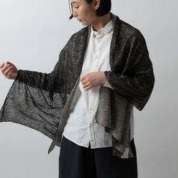 リネンニット　リバーシブルストール　グリーン×サーブル 7枚目の画像