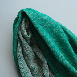 リネンニット　リバーシブルストール　グリーン×サーブル 4枚目の画像