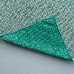 リネンニット　リバーシブルストール　グリーン×サーブル 6枚目の画像