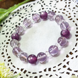 高品質パープルラリマーの天然石ブレスレット ブレスレット POM * POM