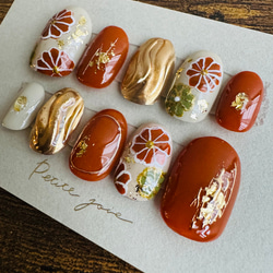 【成人式アート！】ジェルネイルチップ ʕ•̫͡•ʕ•̫͡•ʔご予約お急ぎください 1枚目の画像