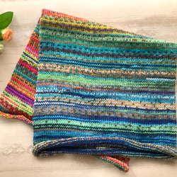 オパール毛糸とソックヤーンの腹巻き帽子　スヌード　ネックウォーマー　手編み　#12 2枚目の画像