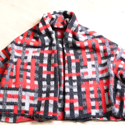 ふんわり♪ぬくぬく♪なショールタイプカーディガン　：レッド系 10枚目の画像