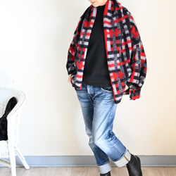 ふんわり♪ぬくぬく♪なショールタイプカーディガン　：レッド系 9枚目の画像