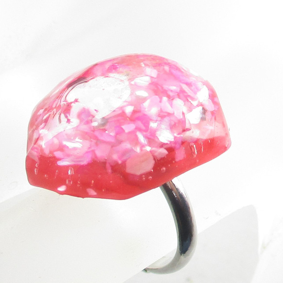 サンゴのタンゴでリズムにのったクォーツは、横回転がとまりません♪(創作リング)SR914 4枚目の画像