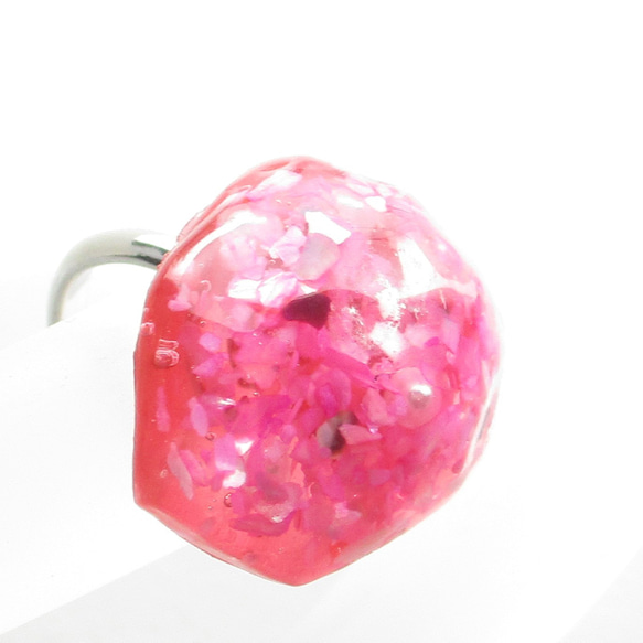 サンゴのタンゴでリズムにのったクォーツは、横回転がとまりません♪(創作リング)SR914 2枚目の画像