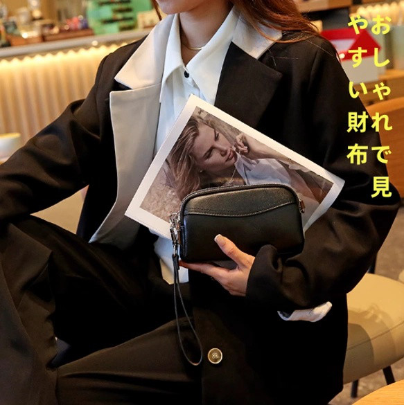 頭の上の牛革のダブルジッパー斜め掛けの小さなバッグ携帯電話バッグ女性2025新型本革の手提げバッグの財布