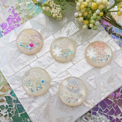 猫の顔カボション☆5個 r26 ネコ/ボタン/カボション/動物 ボタン こう