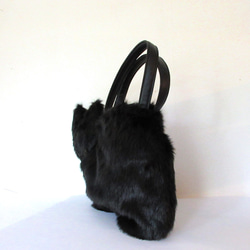 R様オーダー専用ページ＊黒猫のふわふわネコバッグ  エコファー 7枚目の画像