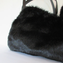 R様オーダー専用ページ＊黒猫のふわふわネコバッグ  エコファー 8枚目の画像