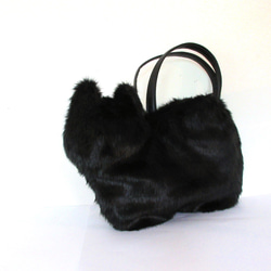 R様オーダー専用ページ＊黒猫のふわふわネコバッグ  エコファー 5枚目の画像