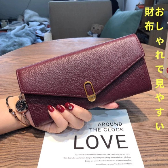 財布レディース2025新爆金超薄型真革財布精緻高級小衆ファッション長財布