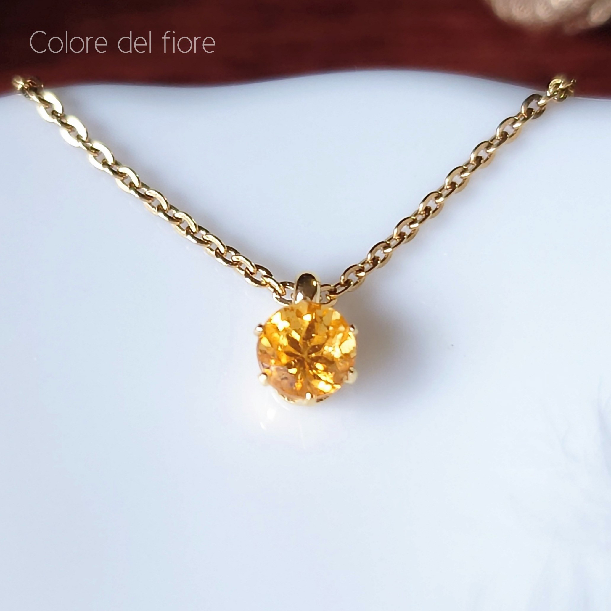 SUS316L✥マンダリンガーネット4㎜のネックレス✥アレルギー対応