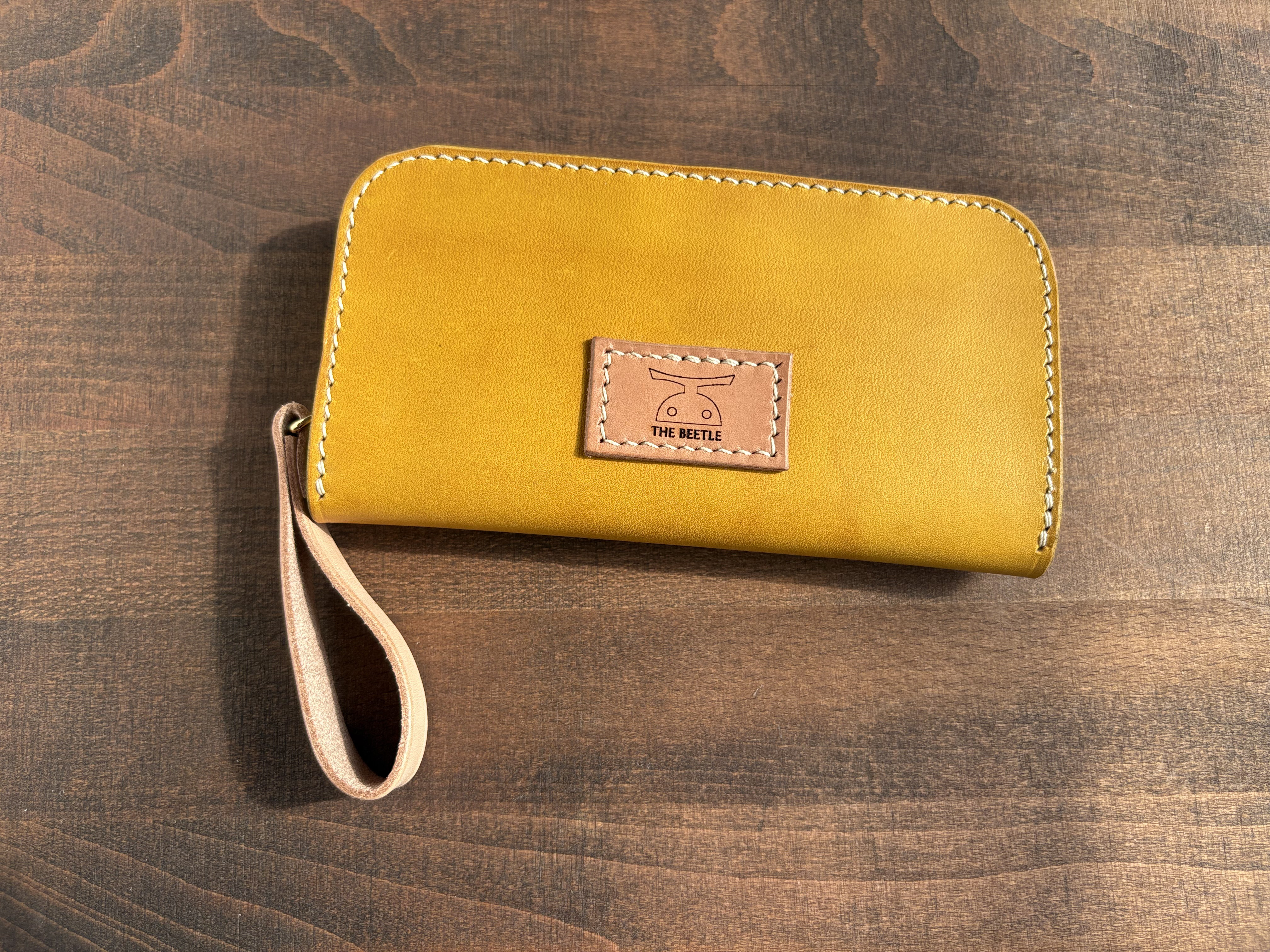 本革ファスナー小銭入れ｜カード・お札も入るコンパクトウォレット｜男女兼用 手縫い 革小物｜送料無料