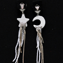 星　月　ハートのブライダルイヤリング　星イヤリング　月イヤリング 12枚目の画像