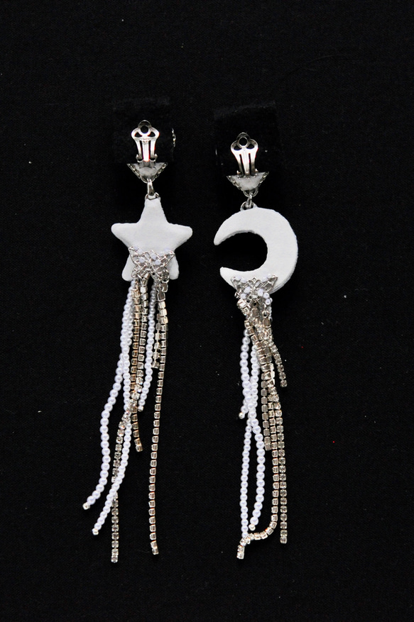 星　月　ハートのブライダルイヤリング　星イヤリング　月イヤリング 12枚目の画像