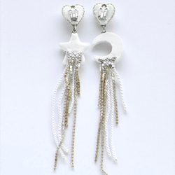 星　月　ハートのブライダルイヤリング　星イヤリング　月イヤリング 5枚目の画像