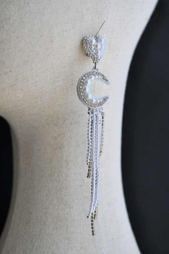 星　月　ハートのブライダルイヤリング　星イヤリング　月イヤリング 15枚目の画像